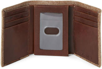Joe's Jeans Denim Leather Khaki Tri-Fold Wallet