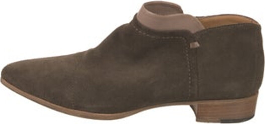 Alberto Fermani Suede Ankle Lace-Up Boots Neutrals Colorblock Pattern Pointed-Toes Exposed Zip Closure at Sides