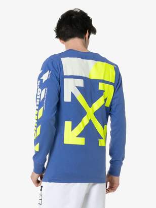 Off-White striped sleeve logo top