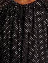 Thumbnail for your product : Loewe Polka-dot Ruched Blouse - Womens - Black White