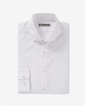 Express slim micro dot print dress shirt