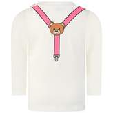 Thumbnail for your product : Moschino MoschinoBaby Girls Ivory & Fuchsia Teddy Braces Top