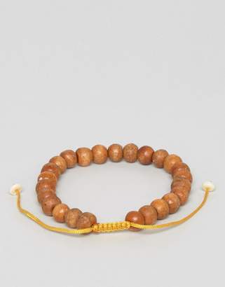 Reclaimed Vintage Inspired Bracelet In Wood Beads
