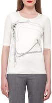 Thumbnail for your product : Akris Goodwood Printed Half-Sleeve Tee, Moonstone
