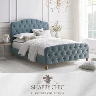 Shabby Chic Addie Platform Bed with Tufted Headboard and Footboard