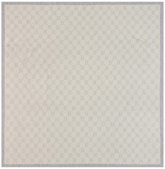 Gucci Grey Wool GG Logo Blanket