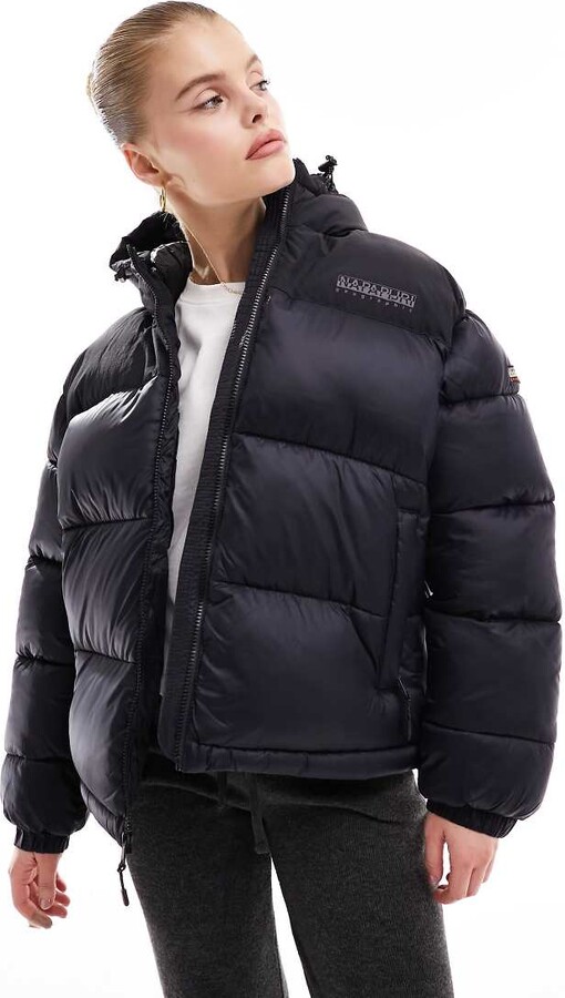 Napapijri Hornelen hooded puffer jacket in black ShopStyle