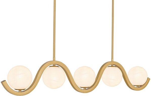 Quoizel Spherical Linear Chandelier Light in Brass