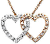 Thumbnail for your product : Lord & Taylor Diamond Double Heart Pendant Necklace