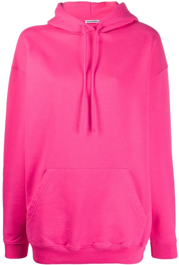 balenciaga logo printed hooded sweater