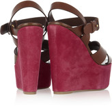 Thumbnail for your product : Sergio Rossi Leather and suede wedge sandals