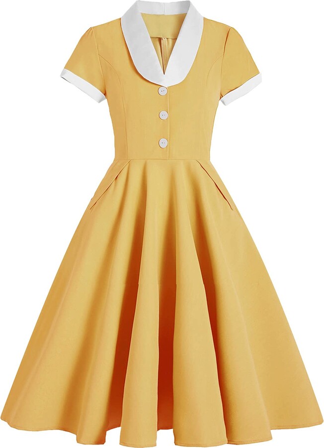 Odizli 50s Dresses for Women UK 1950s 1940s Vintage Hepburn Short ...