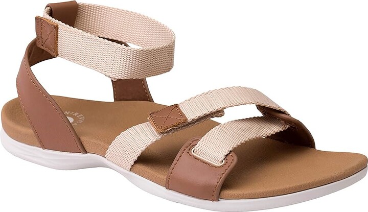 Revitalign Webbed Sandal Women's Shoes Light Taupe : 6 M, Leather