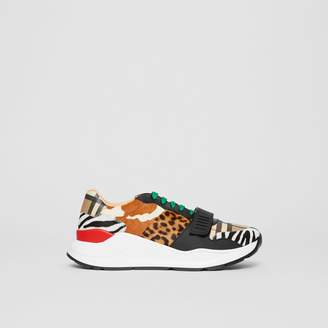 Burberry Animal Print and Vintage Check Sneakers