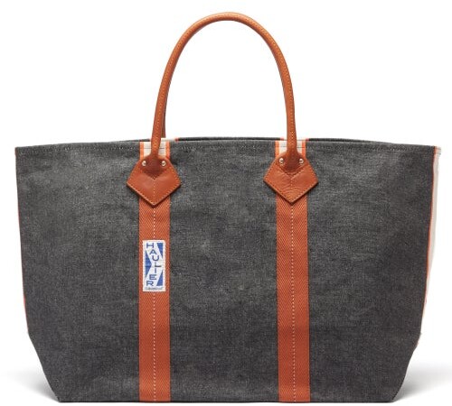 Haulier Utility Large Striped Canvas Tote Bag Black ShopStyle