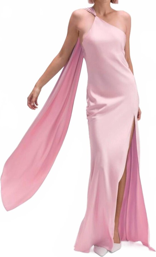 Fore Collection Don't Call Me Baby Scarf Slip Maxi Dress In Pink