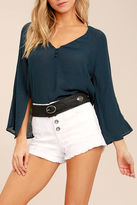 Thumbnail for your product : Lulus Exciting Excursion Silver and Black Belt