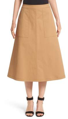 Lafayette 148 New York Rosella Stretch Cotton Midi Skirt