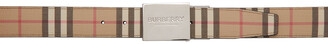 Burberry Reversible Beige E-Canvas Vintage Check Plaque Belt