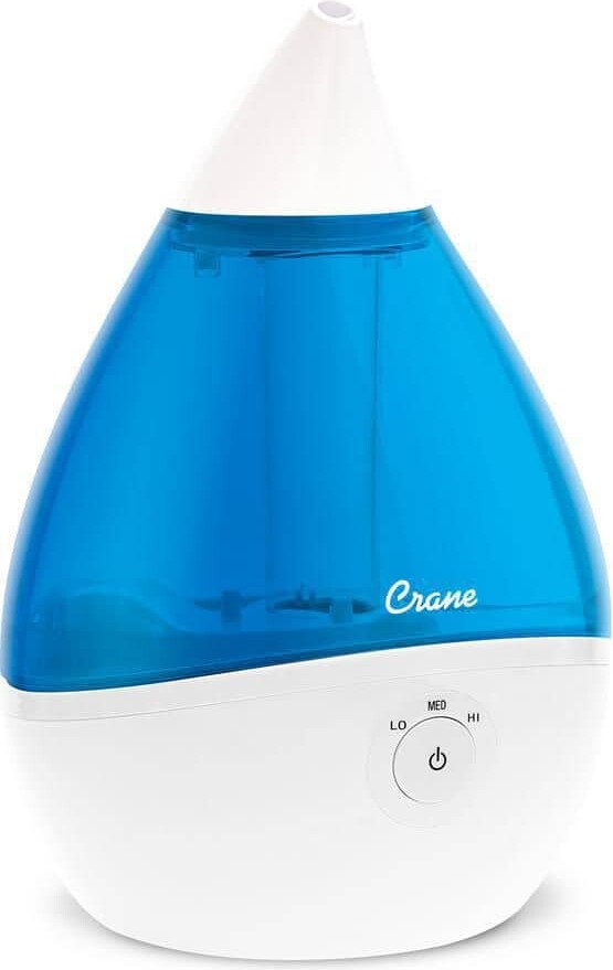 Crane 0.5 Gal. Droplet Ultrasonic Cool Mist Humidifier for Small to Medium Rooms up to 250 sq. ft. - Blue/White