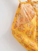 Thumbnail for your product : Shein Drawstring Waist Floral Print Cami Dress