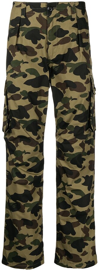 A Bathing Ape Camouflage-Print Cargo Trousers - ShopStyle Casual Pants