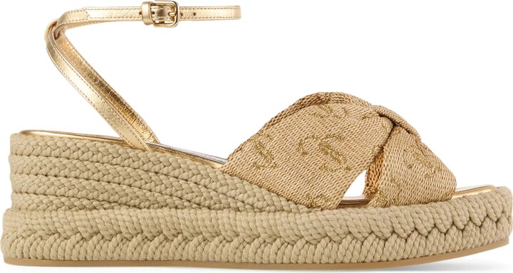 Jimmy Choo Raffia Aella Wedges 60