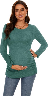 Smallshow Women's Maternity Sweater Shirt Long Sleeve Pregannacy Top Clothes