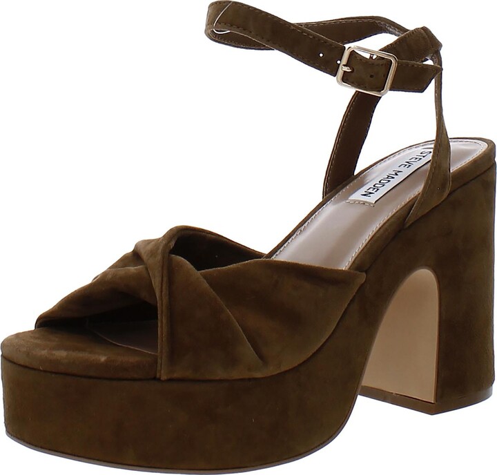 LALA Tan Suede Platform Heel | Women's Platform Sandals – Steve Madden
