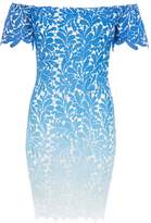 Thumbnail for your product : Quiz Blue Crochet Bardot Bodycon Dress