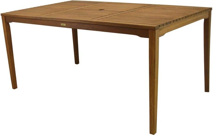 Outdoor Interiors Wood Outdoor Dining Table