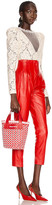 Thumbnail for your product : Miu Miu Straw Bucket Bag in Red & White | FWRD
