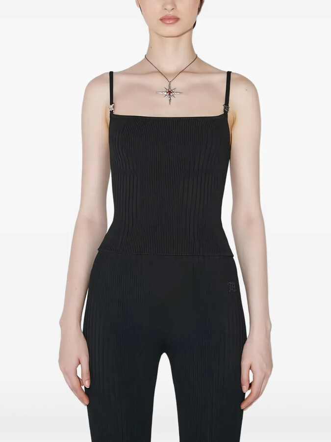 Misbhv Spaghetti Straps Logo Hardware Knitted Top