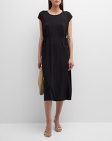 Thumbnail for your product : Eileen Fisher Short-Sleeve Drawstring Jersey Midi Dress