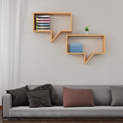 SpiritHome Pine Wood Floating Shelf