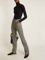 Thumbnail for your product : Wales Bonner Brother Checked Slim Leg Cotton Trousers - Womens - Black Cream