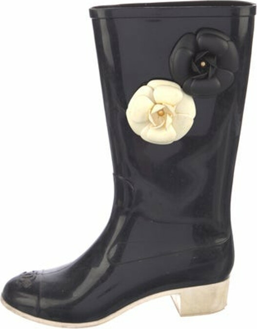 Chanel Interlocking CC Logo Rubber Rain Boots - ShopStyle
