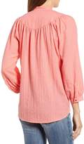 Thumbnail for your product : Caslon Curved Yoke Dobby Shirt (Petite)