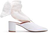 Thumbnail for your product : Mother of Pearl Amber Leather And Broderie Anglaise Mules
