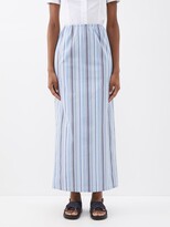Livia Striped Cotton-poplin Skirt 