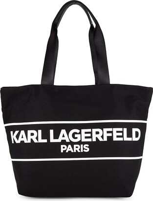 NEW! KARL LAGERFELD PARIS Black Tote Bag Saffiano Leather PURSE Pocket  Satchel | eBay