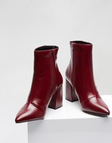 Thumbnail for your product : Miss Selfridge patent ankle boot in red