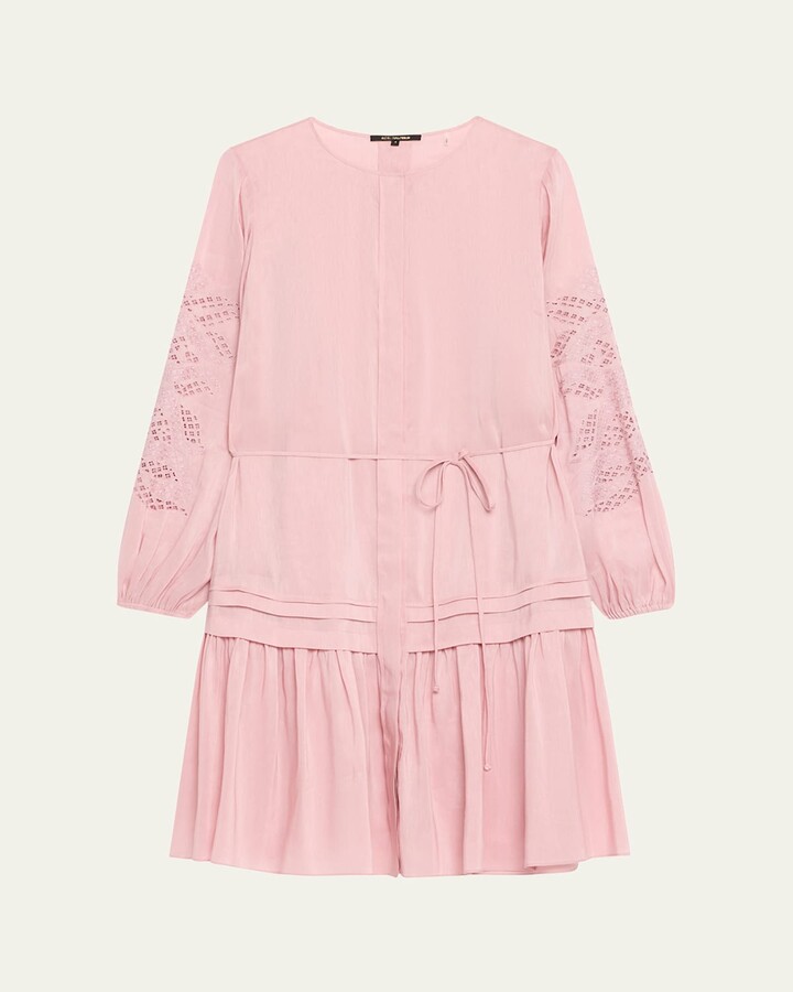 Kobi Halperin Carrie Eyelet-Embroidered Flounce Midi Dress