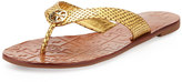 Thumbnail for your product : Tory Burch Thora Logo Thong Sandal, Gold