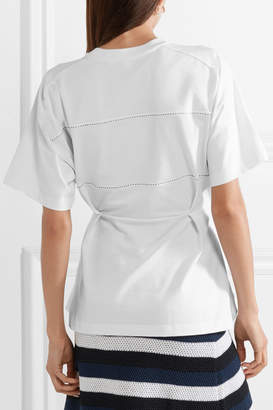 Carven Embellished Stretch-cotton Jersey Top - White