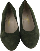Thumbnail for your product : Chanel Green Suede Heels
