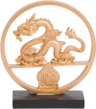 TJMAXX 9X10 Dragon Orb Decoration, Gold