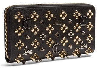 Christian Louboutin Panettone Embellished Zip-around Leather Wallet - Black Gold
