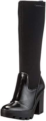 Calvin Klein Jeans Jeans Women's Sintra Neoprene/Box Smooth High Boots, Black, 39 EU
