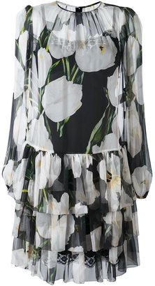 Dolce & Gabbana tulip print sheer dress